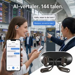 Home & Marker - AI Vertaal Oordopjes - Vertaal Apparaat - Real-time Vertalings oordopjes - 144 Talen & Dialecten - Offline Functie - Draadloze Spraakvertaler voor Reizen & Zakelijk - Bluetooth 5.4 - Beige - TRANZIO — thumbnail 4