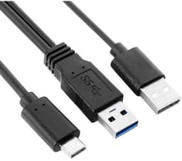 USB-C naar Dual USB Y-Kabel | Extra Stroom en Data voor Externe Harde Schijf en Laptop — thumbnail 1