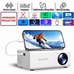 Beamer 4K - 180° Draaibaar - Smart Projector met WiFi 6, Android 11 en Draagbaar Ontwerp — thumbnail 1