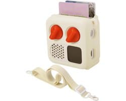 Siliconen Hoesje, Geschikt voor Yoto Mini (Editie 2024), Reistas met Verstelbare Schouderriem, Beschermhoes voor Yoto Mini-Speler, Beige