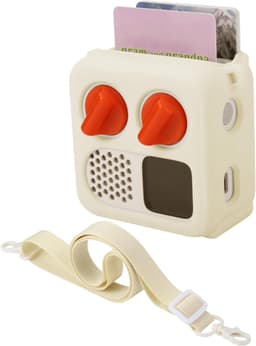 Siliconen Hoesje, Geschikt voor Yoto Mini (Editie 2024), Reistas met Verstelbare Schouderriem, Beschermhoes voor Yoto Mini-Speler, Beige — thumbnail 1