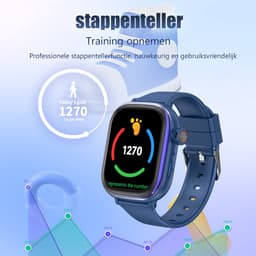 Vashoy T86 - GPS Horloge Kind geschikt - Kinder Smartwatch - Smartwatch Kinderen met HD - camera & Videobellen - voor SIM kaart - 750 mAh Long Battery - IPX7 Waterdicht - SOS Knop - School Mode - Veilige Zones - GPS Tracker - 1 Jaar Garantie - Blauw — thumbnail 2