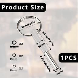 Solidchoice - Jura Ovale kopsleutel, ovale kopsleutel met sleutelring, ovale kopsleutel Jura, koffiezetapparaten ovale kop reparatie gereedschap, voor Jura/Krups/Aeg volautomatische koffiemachines — thumbnail 3