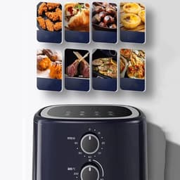 Luchtfriteuse Oven - Compacte Frituurpan - Gezond Koken - Olievrij Bakken - 5 Liter - Zwart — thumbnail 3