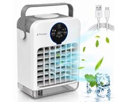 Elcostar® Comfort Portable Airco - Mini Airco - 2026 Model - Mobiele Airco - Luchtkoeler 4-in-1 - 4 windsnelheden, 2 luchtbevochtingsstanden & Timer - Aircooler - Draagbare Airco - Lekvrij - Airco - Met Afstandsbediening - Wit — afbeelding 1