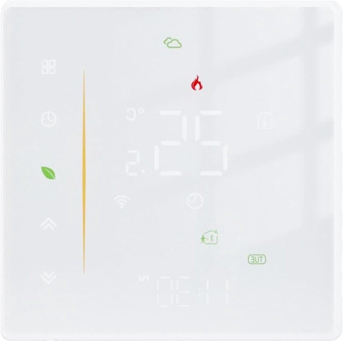 Intelligente thermostaat - Programmeerbare thermostaat Slimme thermostaat - Temperatuur regelen - App en spraakbesturing - 86 mm cassette - Wit — afbeelding 1