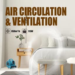 Krachtige Luchtverplaatser - Industriële Ventilator - Vloeren Drogen - 3 Snelheidsinstellingen - 30x24x32cm - Blauw — thumbnail 2
