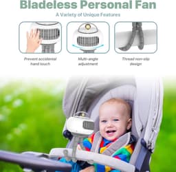 Kinderwagen ventilator oplaadbaar – stille USB ventilator met flexibel statief – 4 standen – 360° draaibaar — thumbnail 4