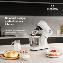 Stand Mixer - Keukenmixer Mengmachine - Bakken Ingrediënten Mengen - Planetaire Mengsysteem - 5 Liter Kom - Wit — thumbnail 3