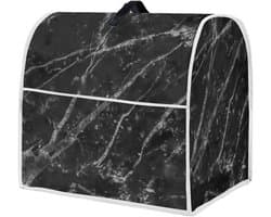 Mixer Cover - Keukenmachinehoes Stofkap - Keuken Apparaat Beschermen - Met Ritsvak - 38x27.5x37cm - Zwart Marmer