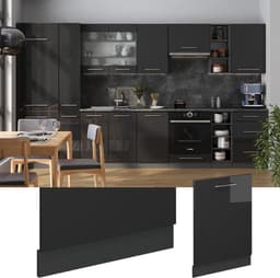 Vaatwasserpaneel - Keukenfront - Keuken Inbouwen - Soft-close scharnieren - 60 cm breed - Antraciet hoogglans — thumbnail 4