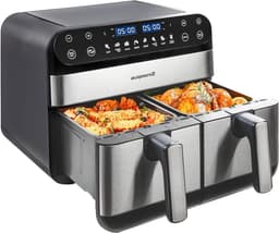 Heteluchtfriteuse XXL - Airfryer Dubbele Mand - Gezond Frituren - Dubbele Frituurmand - 10 Liter - Zwart — thumbnail 1