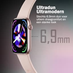 Synyq Health Pro - Smartwatch Dames - 1.85”AMOLED - 3 Bandjes - Stappenteller - Hartslagmeter - Bloeddrukmeter - Slaapmonitor - Belfunctie - Multisport - Geschikt voor Android en iOS - Rose Gold — thumbnail 2