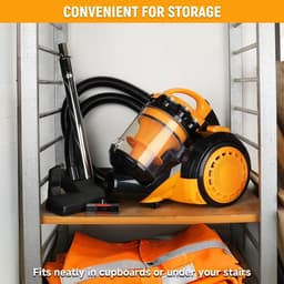 Zakloze stofzuiger - Krachtige stofzuiger - Stofvrij schoonmaken - 3 Liter stofopvang - 2000 Watt vermogen - Geel — thumbnail 4
