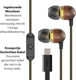 House of Marley Smile Jamaica USB C Oortjes met draad - Bedrade Oordopjes - Met Microfoon en 1knopsbediening - Eco Friendly Design - 9 mm Drivers - Knoopvrije Kabel - Brass — thumbnail 4