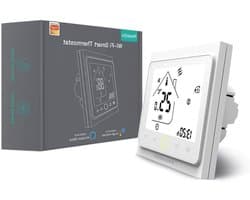 Intelligente Thermostaat - Wifi Regelaar - Verwarming Instellen - App Bediening - 5-35 Graden - Grijs