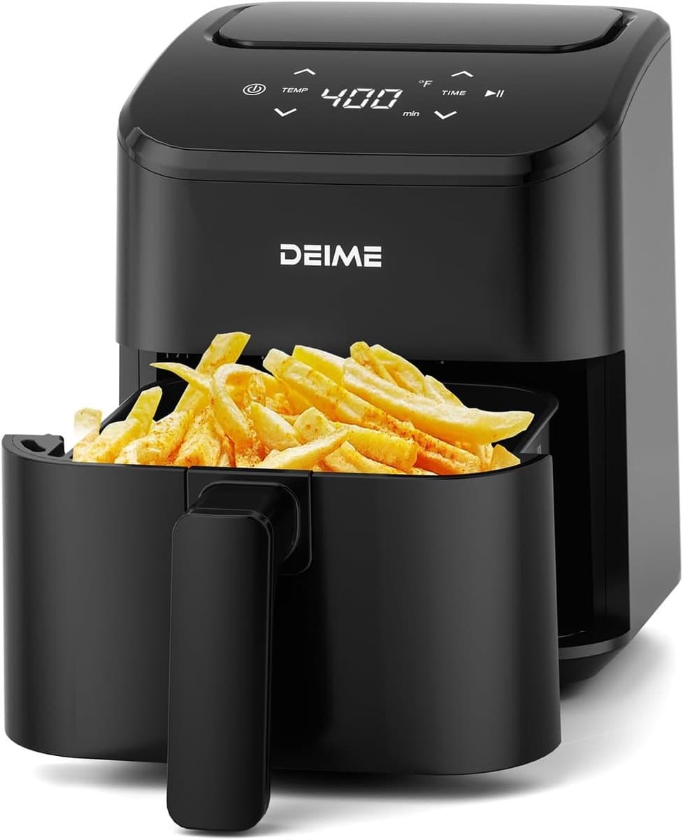 Airfryer 2,8 Liter – Mini Heteluchtfriteuse – 4-in-1 Bakken Braden Opwarmen – Stil – Antiaanbaklaag – 900W Zwart — afbeelding 1