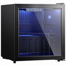 Koelkast 50 liter zwart staal drankkoelkast dubbel glas voor keuken bar en kantoor drankopslag — thumbnail 1