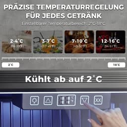 Koelkast 50 liter zwart staal drankkoelkast dubbel glas voor keuken bar en kantoor drankopslag — thumbnail 5