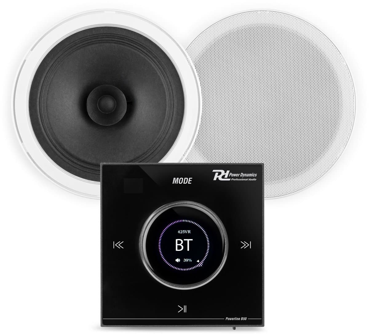 Power Dynamics badkamer speakers inbouw set - Speakers voor badkamer met Bluetooth B50B versterker — afbeelding 1