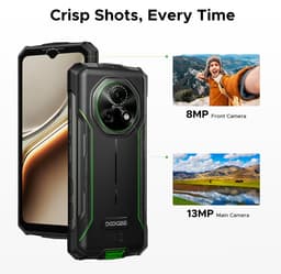 DOGEE Fire 5 Pro 4G- Rugged Smartphone - 13000 mAh/18W - Android 16 - 13MP+8MP - 24GB ROM+128GB ROM/（2TB/TF) - Gemini AI - 6,6inch HD+ 90Hz - MediaTek Helio G81 - NFC- Face ID - Vingerafdruk - IP68 - Groen — thumbnail 5