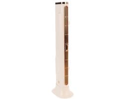 Compacte bladloze torenventilator - USB oplaadbaar snelle koeling - Horizontaal en verticaal bruikbaar voor bureau en vloer - Voor thuis en kantoor - Beige — afbeelding 1