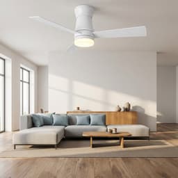 2-in-1 Plafondventilator, LED-Verlichting, 3 Instelbare Kleuren, 6 Snelheden, 3 Bladen, Sfstandsbediening, Timerfunctie, Geschikt voor Zowel Winter als Zomer, Ideaal Woonkamer (Wit, 107 cm) — thumbnail 3