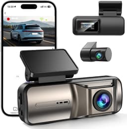 SNJY® Dashcam voor Auto - Auto Camera - Dashcam Voor en Achter - 4K - 170° Groothoek - 64GB - Zwart — thumbnail 1