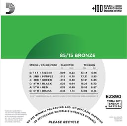 D'addario EZ890 akoestische gitaar snaren | 09-45 85/15 | Bronze — thumbnail 3