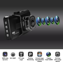 Podazz Dashcam auto voor en achter — 3 inch IPS-scherm FHD 1080P Dash Cam, voor auto's 170 groothoek, super - ShopVlot — thumbnail 5