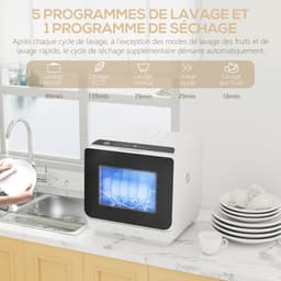 HOMCOM-Vaatwasser-PP-45x44x45,8cm-Wit — thumbnail 3