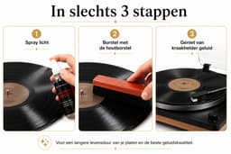 LunaLuxa - Schoonmaakset voor platen - 6 delig - antistatisch - vinyl cleaning kit - vinyl borstel - lp schoonmaakset - platenreiniger - platenborstel — thumbnail 2