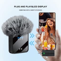 Draadloze lavaliermicrofoon 3-in-1 voor mobiele telefoons – geschikt voor vlogs, video-opnames, interviews en uitzendingen (Android, iPhone) — thumbnail 2