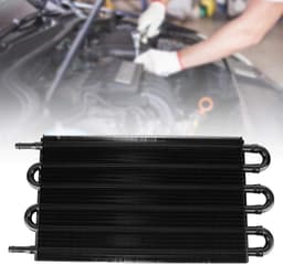 Motorolieradiator - Oliekoeler Kit - Motor Koelen - Verlaagt Oliëtemperatuur - 6-rij - Zwart — thumbnail 3