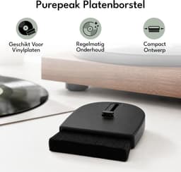 Purepeak Platenborstel - Platenreiniger - LP Reiniger - Vinyl - Naaldborstel - Zwart — thumbnail 2