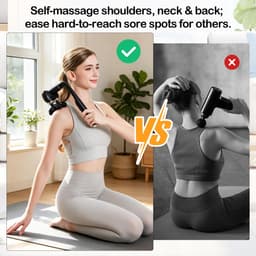 Massagepistool met dubbele kop - afneembare U-verlenggreep - 5 verwisselbare massagekoppen - ideaal voor rug en nek - SnelShoppen — thumbnail 4