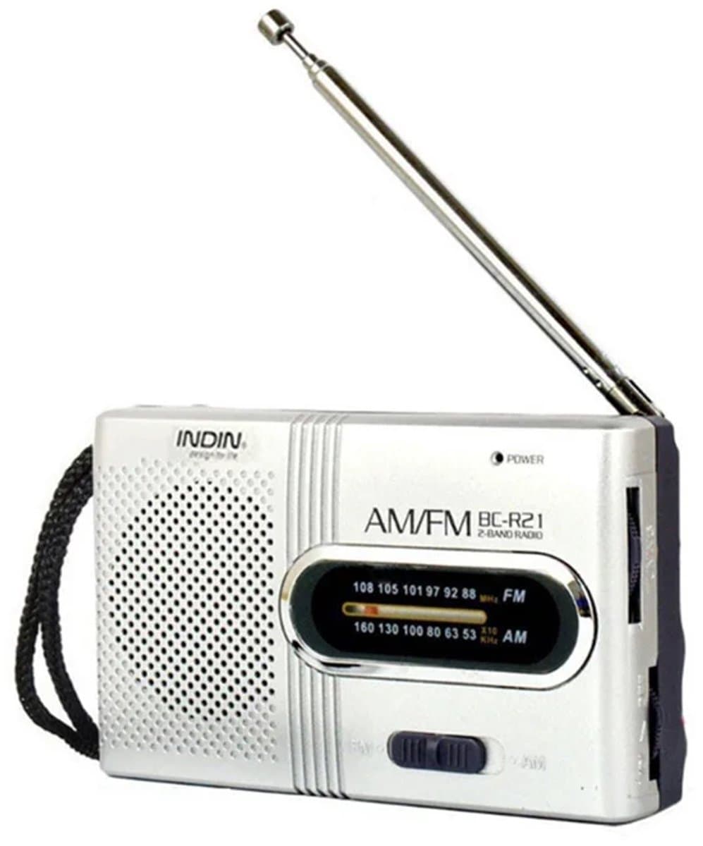 INDIN BC-R21 - Mini Radio op Batterijen - AM/FM - Draagbare Noodradio voor Rampen - Perfect voor Noodpakket - Werkt op AA-batterijen - Noodradio - Inclusief Verzendkosten — afbeelding 1