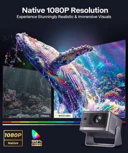 Beamer Full HD 1080p – 600 ANSI – Autofocus – Android 13 – WiFi & Bluetooth – 320° Draaibaar — thumbnail 4