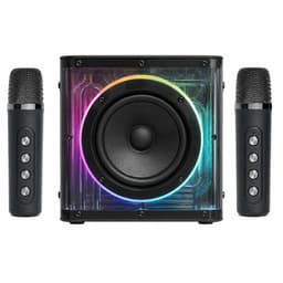 DUTCHPOWER Karaoke Plus Set met 2 Draadloze Microfoons - Premium Bluetooth Karaoke Speaker - USB-C Oplaadbaar - RGB LED-Verlichting — thumbnail 1