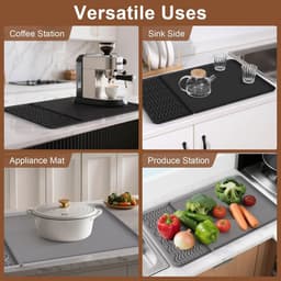 Koffiemat met Tampmat - Barista Accessoires - Koffiebereiding Werkplek - Afneembaar 2-in-1 - 60x40 cm - Zwart — thumbnail 3