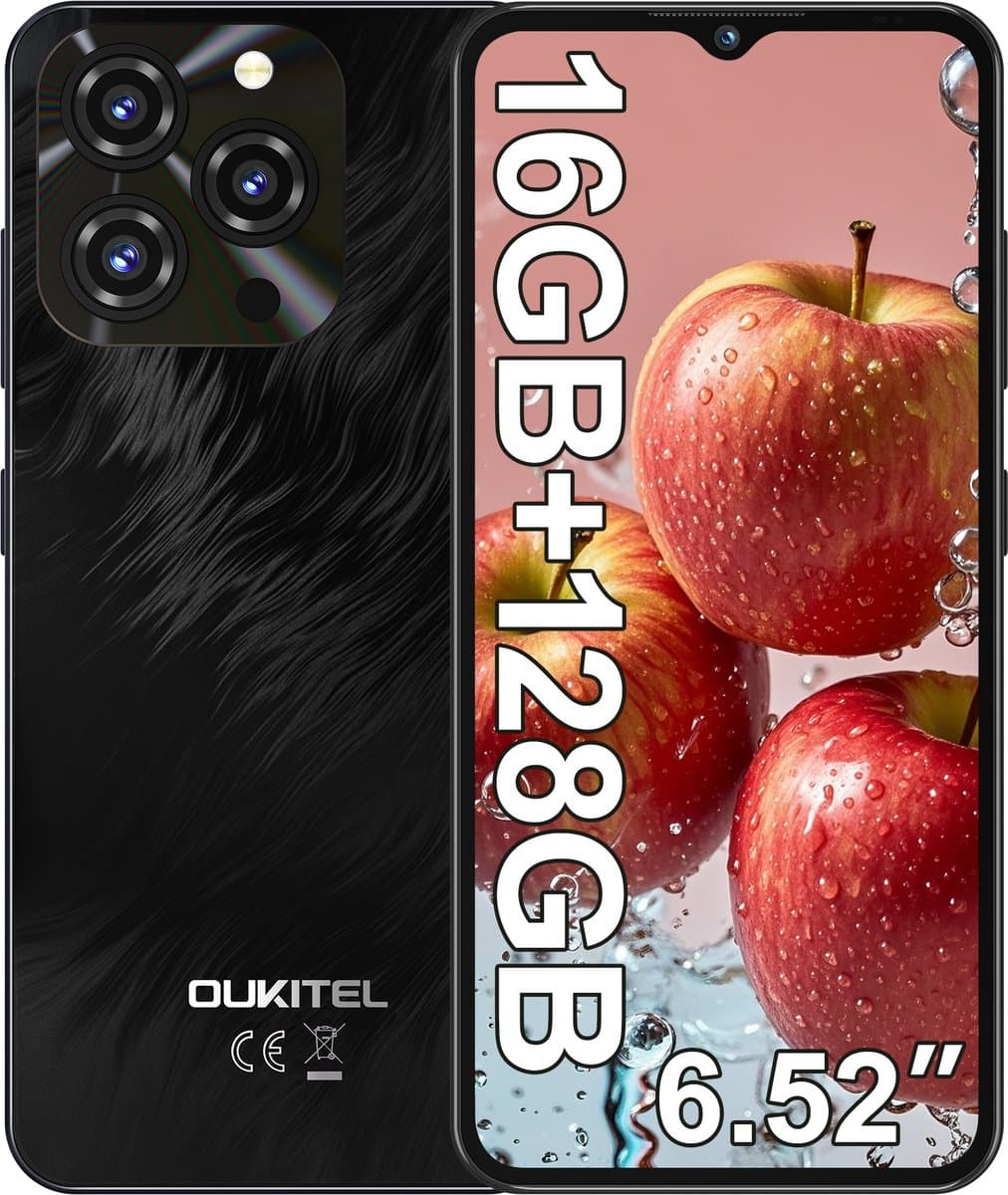 OUKITEL C3 Smartphone 4G-5000mAh-16GB RAM-128GB ROM-13MP camera-6,52" HD-Android 14-Dual 4G-OTG-GPS — afbeelding 1