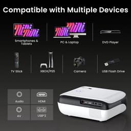 Beamer - Full HD 1080P - Bluetooth - HDMI - Voor Thuisbioscoop En Entertainment — thumbnail 4