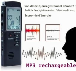 8GB digitale spraakrecorder, EVP (Electronic Voice Phenomenon) paranormaal apparaat voor het vastleggen van geesten, oplaadbare draagbare opnamebox met ruisonderdrukkingsfunctie. — thumbnail 4