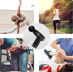 Elektrische Massage Gun - Spier Stimulator - Spierontspanning Na Sport - 8 Versnellingen 4 Koppen - 14 oz Gewicht - Zwart — thumbnail 3