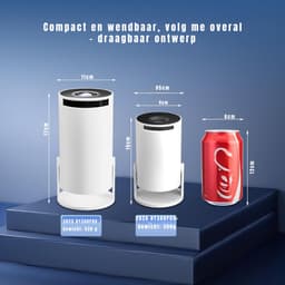 QIN® Draagbare beamer - Beamer - Projector - Mini Beamer - Wit - 11cm x 11cm x 17cm — thumbnail 3