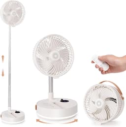 LISM - 10000mAh draagbare zwenkventilator, opvouwbare oplaadbare staande ventilator, 4 snelheden, aromadiffuser, drielaags nachtlampje, stille warmteafvoer, Geschikt voor kamperen, reizen, kantoor en slaapkamer. — thumbnail 1