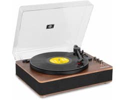 Platenspeler Bluetooth (in/uit) - Fenton RP162 - retro platenspeler met speakers (stereo) en mp3 speler - Bruin