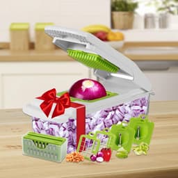 Keuken Snijmachine - Groentehakker Hakmolen - Maaltijden Voorbereiden - 18-in-1 Functies - 33.4 x 12.7 x 12.3 cm - Groen — thumbnail 2