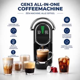Koffiecupmachine 5-in-1 met LED Display - Capsule Koffiemachine Warm & Koud Zwart — thumbnail 4