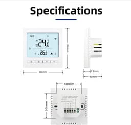 Slimme Thermostaat - Vloerverwarming Regelunit - Comfort Verwarmen - App en Spraakbesturing - 8.5 x 8.5 cm - Wit — thumbnail 4